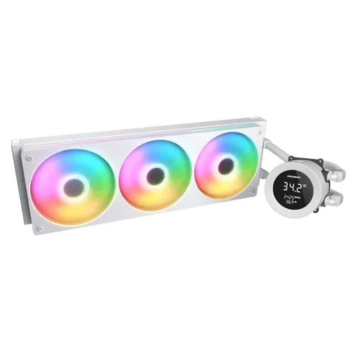 Cougar Poseidon Vistek ARGB 360mm White CPU Liquid Cooler with Digital Display